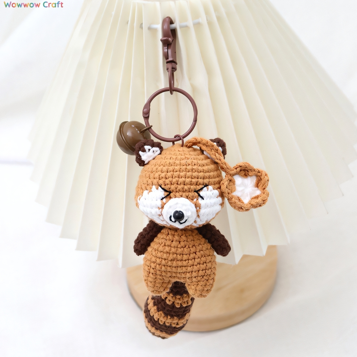 Pendants,Crochet Doll,Cute Handmade Crocheted Crying Raccoon Doll - Hand-Crochet Doll